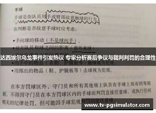 达西埃尔乌龙事件引发热议 专家分析赛后争议与裁判判罚的合理性 达西埃尔乌龙事件引发热议 专家分析赛后争议与裁判判罚的合理性
